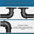 thumbnail image 3 of Handrail,30cm Black Stair Handrail,Stair Handrail,Industrial Wind Iron Pipe Retro Guard Bar Stair Handrail,for Stairs,Walls,Loft,Hallway, 3 of 5