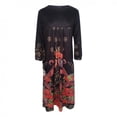 thumbnail image 4 of CHUANK Robe Jupe Femme Jeune Adulte Mode Positionnement Imprimée Manches Longues Longue avec Poches, 4 of 5
