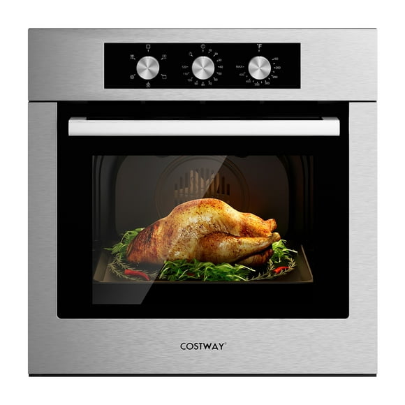 Costway 24" Single Wall Oven 2.47Cu.ft Built-in Electric Oven 2300W w/ 5 Cooking Modes