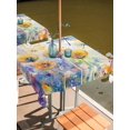 thumbnail image 2 of Square Outdoor Tablecloth with Umbrella Hole Blue Yellow Dragonfly Outside Table Cloth Waterproof Patio Table Cover Watercolor Spring Flowers Zipper Tablecloths for Picnic Party Camping 60x60 Inch, 2 of 8
