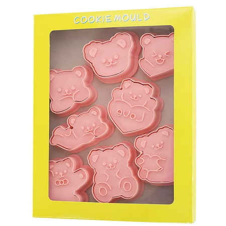 

Rdeuod Cartoon Bear Cookie Mold 3D Three-Dimensional Pressing Plastic Cookie Mold Fondant Baking Tool in Home