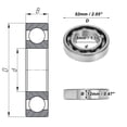 thumbnail image 4 of Unique Bargains Roulements à Billes Rainures Profondes 60/28 28x52x12mm 1 Pce Roulements Lubrifiés Roue de Trottinette Planche à Roulettes, 4 of 6