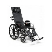 GF Health Products 3K010230 16 x 17 in. Advantage Recliner Desk Arm Wheelchair with Elevating Legrest, Black