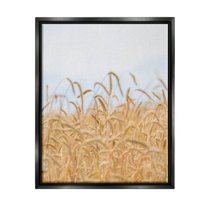 Rural Wheat Field Crops Landscape Photograph Jet Black Framed Art Print Wall Art