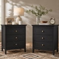 thumbnail image 5 of LAZZO 3-Drawer Nightstand Set of 2, Storage Side End Table for Bedroom and Living Room, Black, 5 of 7