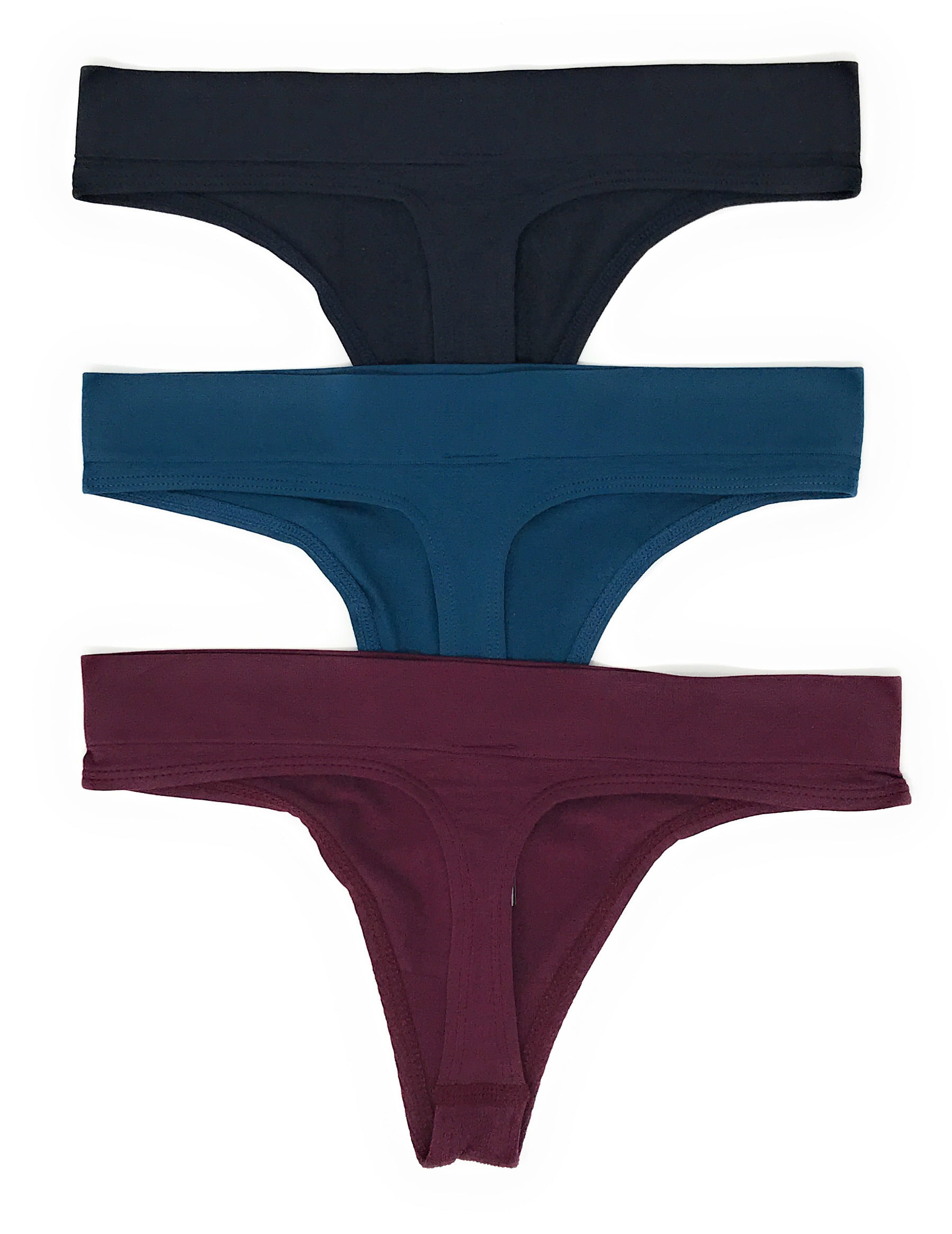 2 pieces/set women thong panties women underwear female underwear seamless  briefs thong women (colour: blue wine, size: S-M) : : Fashion