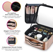 Byootique Small Makeup Case Cosmetic Bag Storage Box Mirror Toiletry Organizer