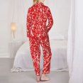 thumbnail image 3 of KLL Beef Print Women's Long Sleeve Pajamas with Pants Sleepwear Loungewear 2 Set-Large, 3 of 8