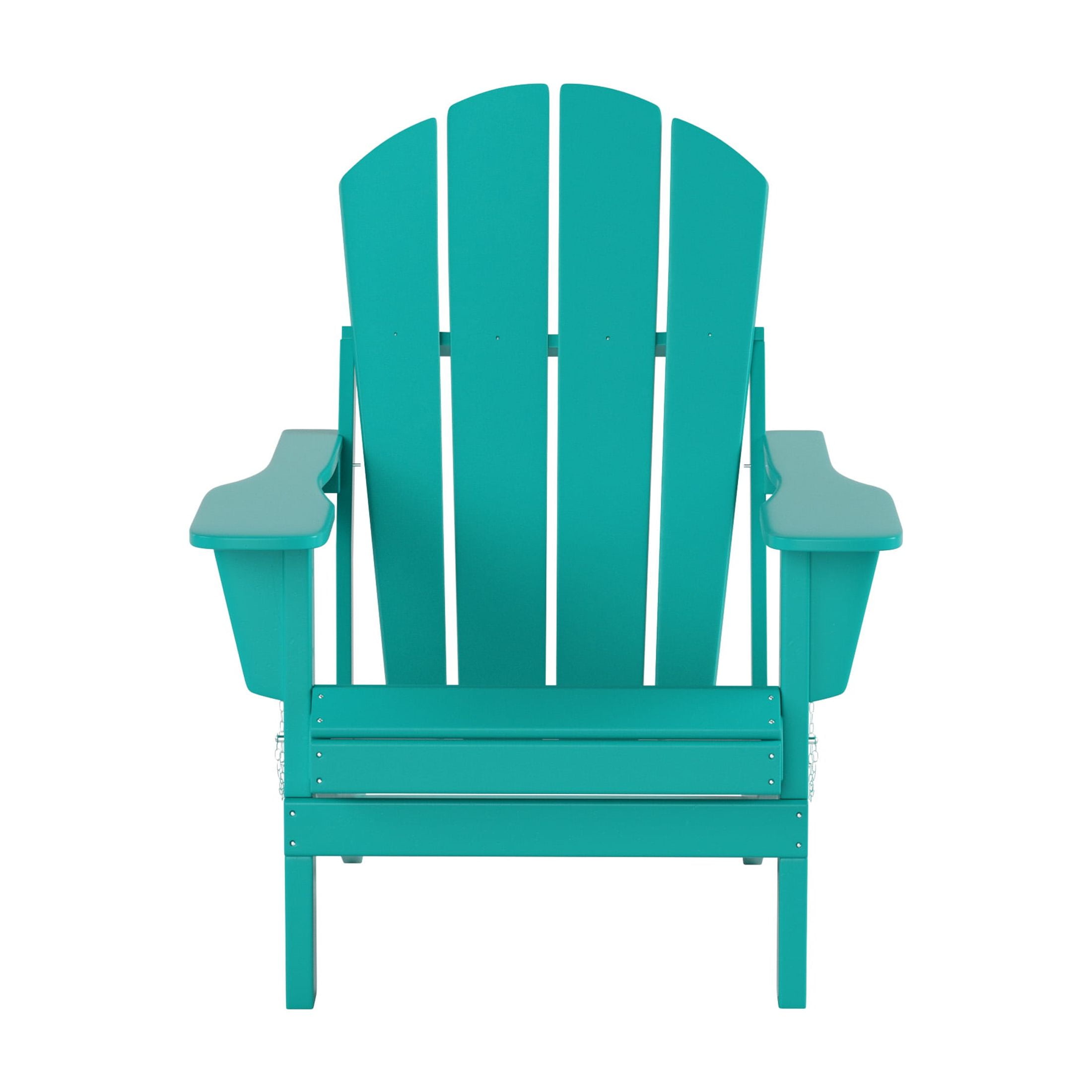 Westin Outdoor Patio Folding Adirondack Chair HDPE Plastic, Turquoise