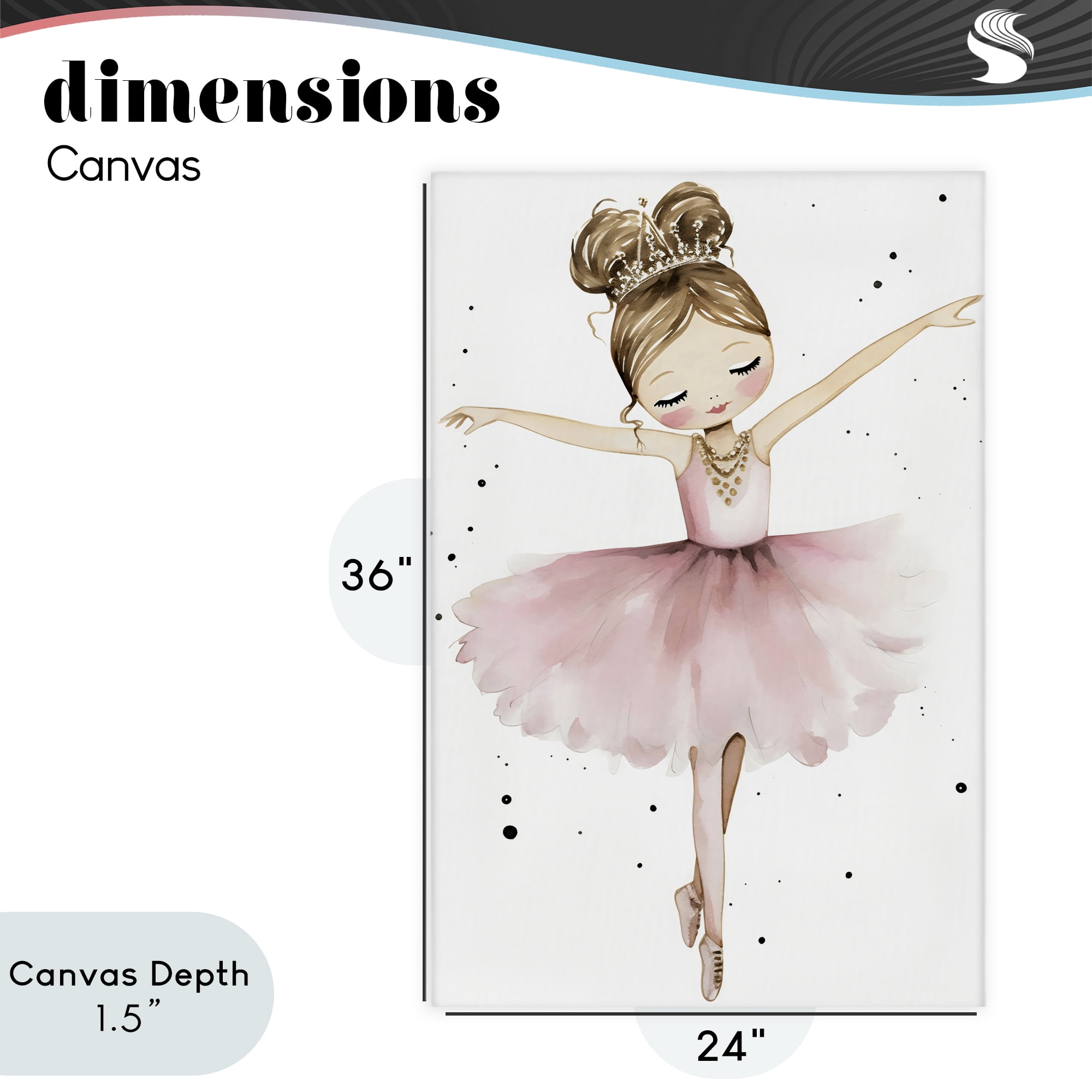 Stupell Industries Pointe Princess in Pink Tutu Canvas Wall Art, design by Creative Studio