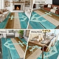 thumbnail image 5 of 5'x8' Area Rugs, Teal Blue Brown Anchor Indoor Outdoor Area Rug for Living Room Bedroom, Vintage Nautical Coastal Ocean Wooden Washable Bathroom Rugs Kitchen Floor Carpet Mats Home Decor Aesthetic, 5 of 8