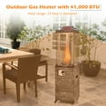 thumbnail image 5 of Gymax 41,000 BTU Outdoor Propane Patio Heater Standing Faux Stone Concrete Glass Tube Heater w/ Metal Hood, 5 of 10