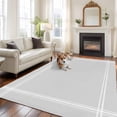 thumbnail image 3 of Pure Light Grey Large Area Rug 8x10 FT, Non Slip Living Room Throw Carpet, Simple Solid Color Washable Soft Indoor Outdoor Carpet Non-Shedding Rug for Bedroom Dining Room, 3 of 9