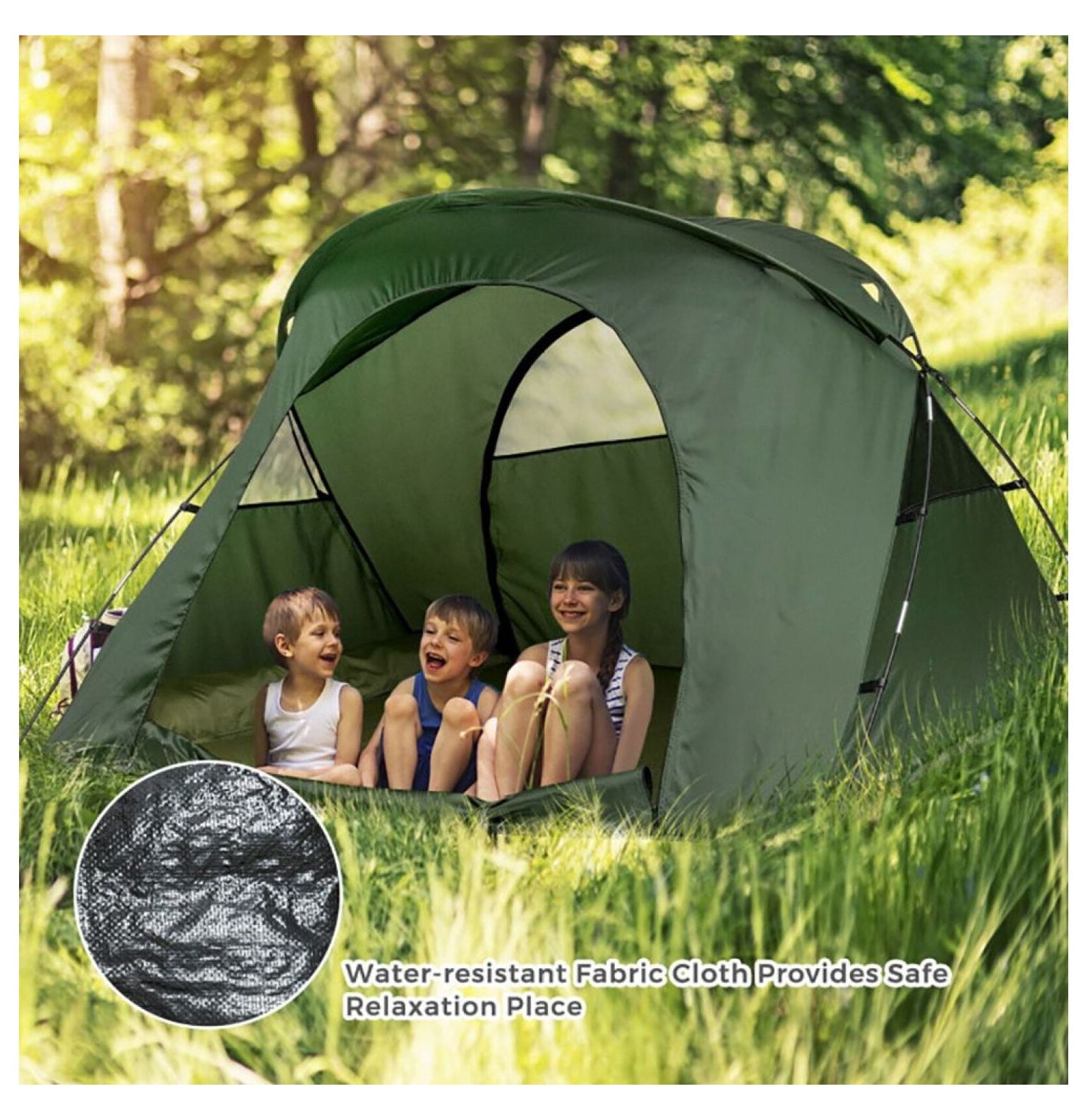 2-Person Camping Tent Cot, Outdoor Waterproof Tent with Self-Inflating Mattress, Portable 4-in-1 Camping Bed with Cover & Roller Bag