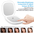 thumbnail image 4 of HTSQYL Compact Mirror, Lighted Travel Makeup Mirror with 1X/10X Magnifying Double Sided Dimmable Portable Pocket for Handbag and Pocket, USB Charging(White), 4 of 8