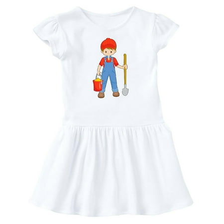 

Inktastic Farming Boy with Bucket and Shovel Gift Baby Girl Dress