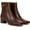Warm Brown, variant on Women's Noah Square Toe Ankle Boot Berry Red 8M
