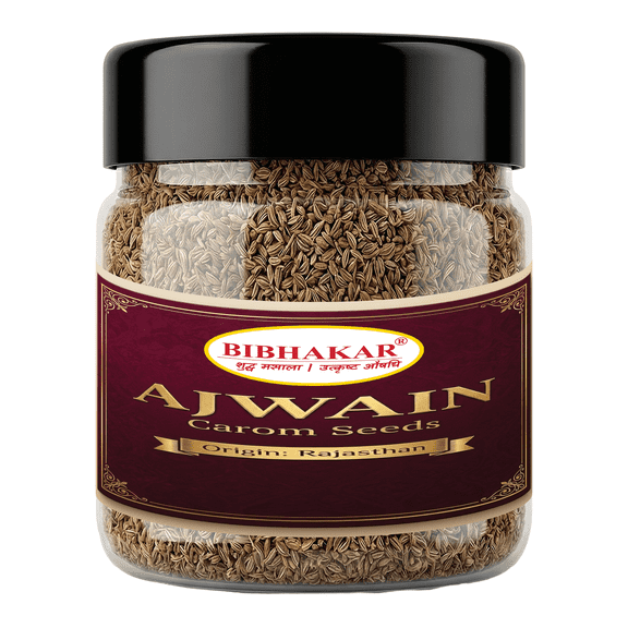 Whole Ajwain Seeds (Carom) 8.8 oz (250 g) - Sourced from Rajasthan, India - Natural, Sortex Cleaned in Airtight PET Jar | Bibhakar Spices