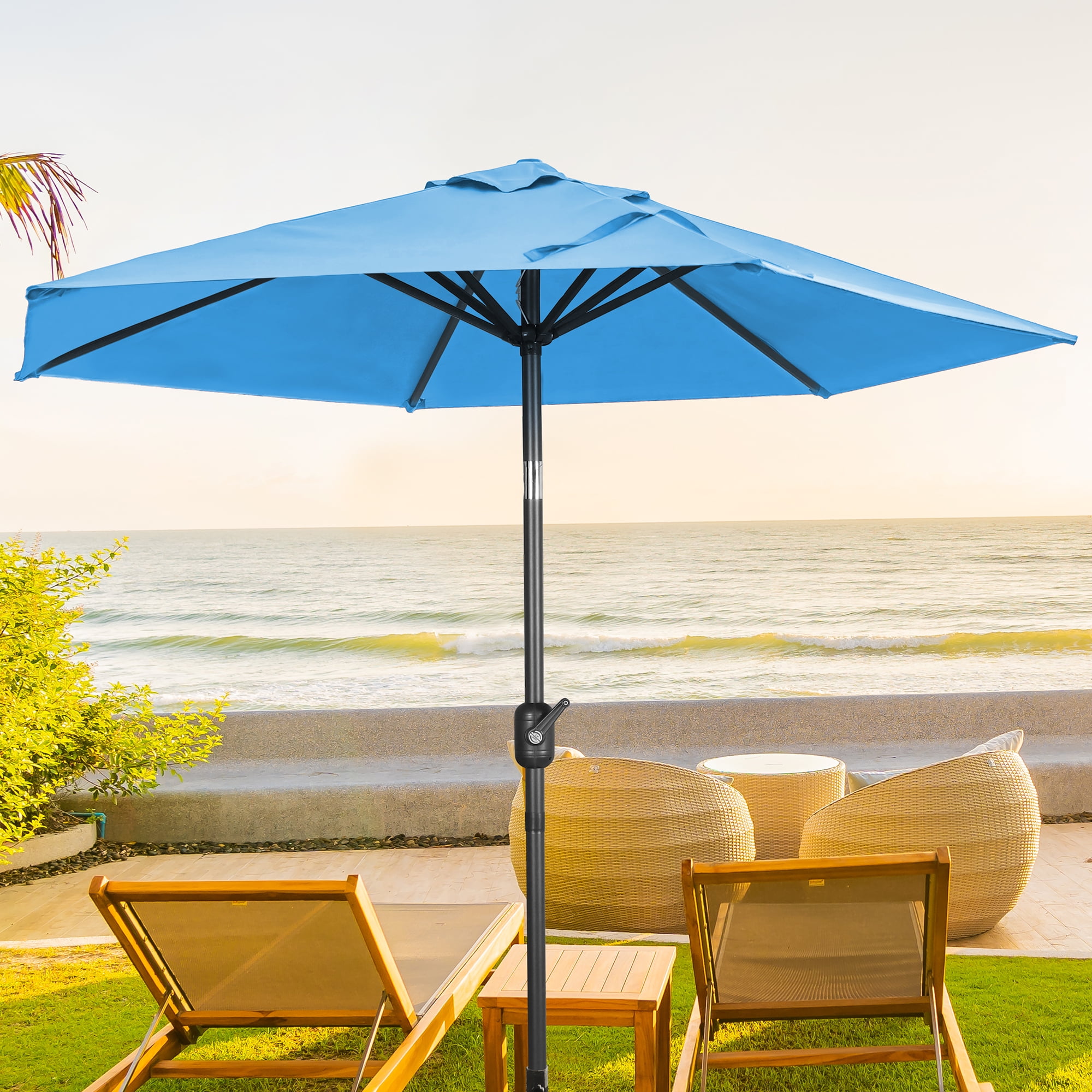 Scafild 9ft Outdoor Patio Umbrella FadeResistant SolutionDyed