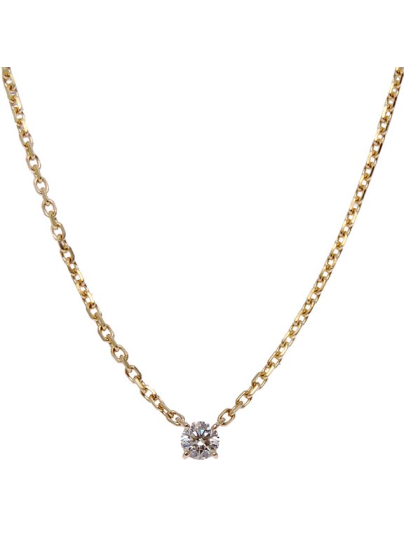 Pre-Owned Cartier 0.25ct Diamond Love Support Women's Necklace N7046100 750 Yellow Gold
