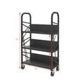 thumbnail image 2 of FixtureDisplays® Metal Book Cart Library Cart Pew Cart Mobile Book Storage School Book Organier 18465, 2 of 5