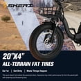 thumbnail image 5 of Skeri Electric Tricycle for Adults, 750W(Peak 1350W) Motor, 48V13Ah Battery, 20"x4" Folding Fat Tire 3-Wheel Electric Trike, 20MPH, Hydraulic Brakes, Rear Basket & Differential, UL2849, 5 of 13