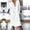 White, variant on Women's Cotton Long-Sleeved Dress Solid Color Dress Long Dress