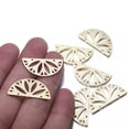 thumbnail image 4 of GKNET 10X Textured Raw Brass Half Round Cut Lotus Semi Circle Connectors For Jewelry, 4 of 5