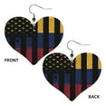 thumbnail image 2 of America Venezuelan Flag Leather Heart Earrings Dangle For Women Love Earrings Lightweight, 2 of 6
