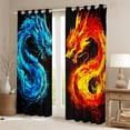 thumbnail image 2 of Feelyou Blue Orange Dragon Black Out Curtains, Animal Curtains Pack of 2 (42x63 Each), 2 of 6