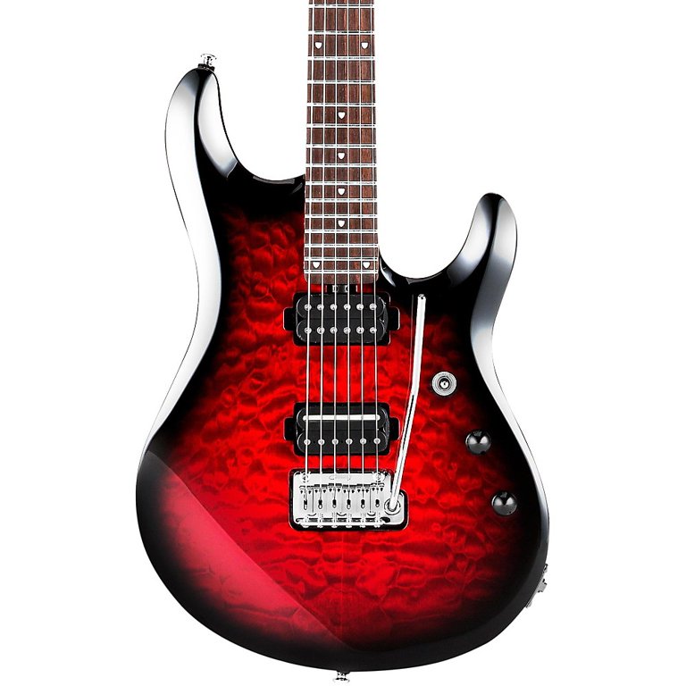 Sterling by Music Man JP100D Electric Guitar Ruby Red Burst