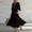 Black plus size boho maxi dress a1, variant on Uscallm Women Plus Size V Neck 3/4 Sleeve Tie Flowy Boho Maxi Dress Casual Basic Long Travel Dresses, Black 3XL