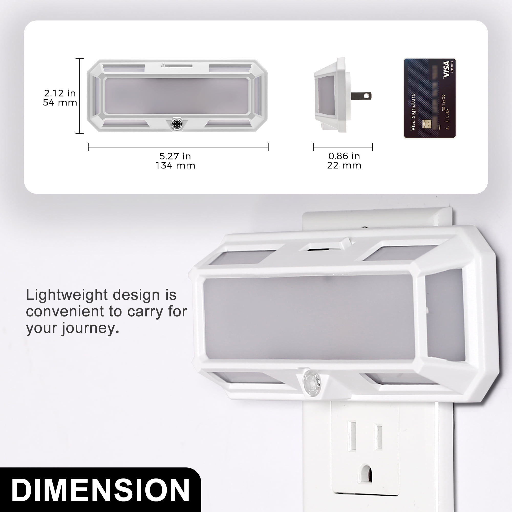 LOHASLED White Cool White 5000K Solar Style Dimmable Night Light