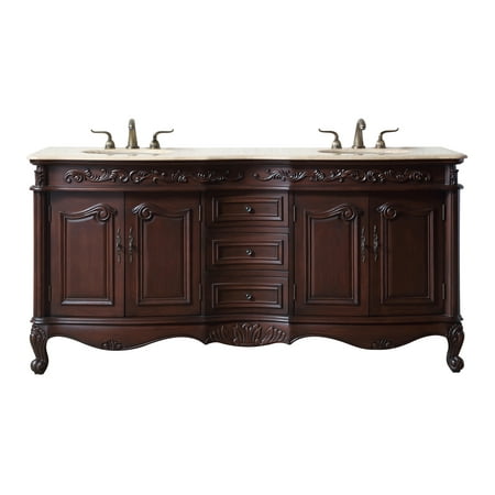 Stufurhome 72 Inch Saturn Double Sink Vanity With Travertine Marble Stufurhome 72 Inch Saturn Double Sink Vanity With Travertine Marble Top