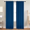 thumbnail image 1 of Lino Cortinas Blackout 100% Opacas, Bolsillo para Barra/Pestaña Trasera, para Recámara y Ventana de Sala, 2 Paneles (Azul, 132 x 241), 1 of 12