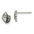 thumbnail image 2 of Auriga Fine Jewelry 925 Sterling Silver and Antiqued Sea Shell Stud Earrings for Women (L- 9mm, W- 7mm), 2 of 6