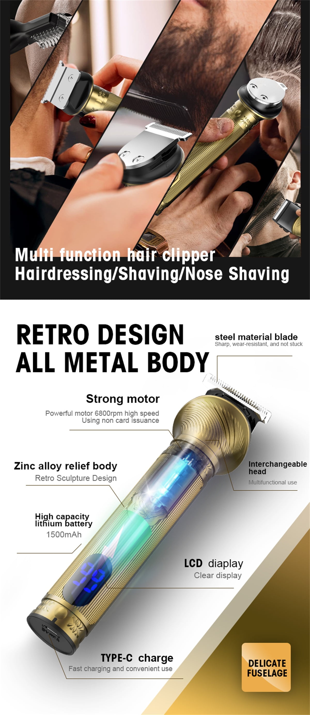 Hairspower Beard Trimmer and Electric Razor | Ultimate Grooming Kit