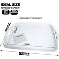 thumbnail image 2 of Large Melamine Serving Trays for Eating, 17.5’’ x 12’’ Serve Platter for Appetizer, Charcuterie, Food, Snack, Cupcakes, Dessert, BPA-Free, Dishwasher Safe Tray, Set of 2, White, 2 of 3