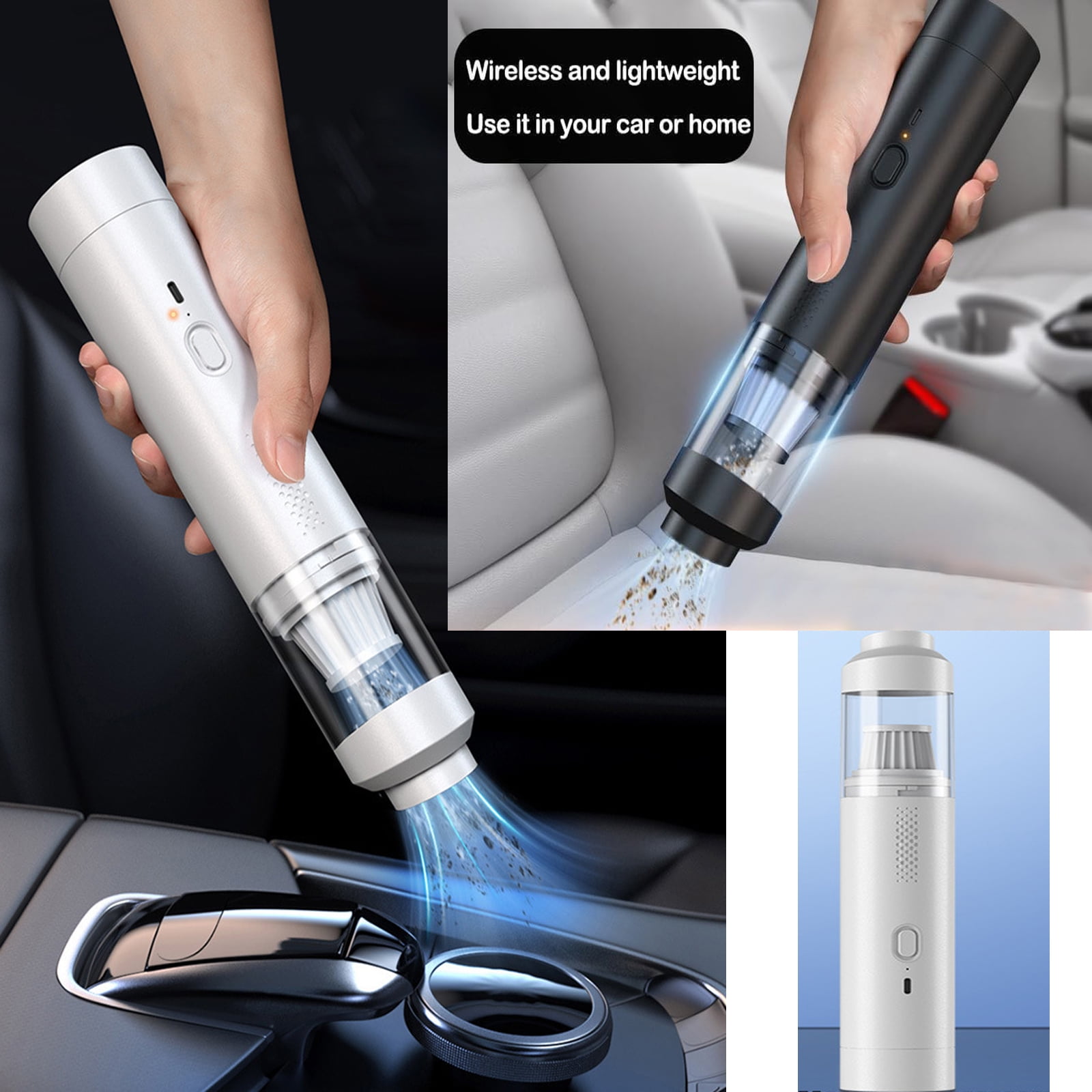 Car Vacuum, Car Vacuum V15 Pro, Multifunctional Portable Vacuum for Home Office Car Black