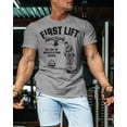 thumbnail image 3 of Gymish First Lift Men’s Workout T-Shirt – Funny Lifting Gym Tee, Athletic Fitness Shirt for Men, 3 of 6