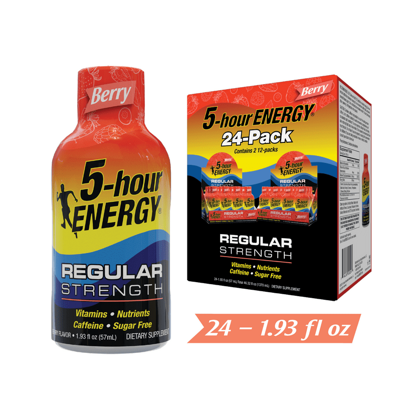 5hour ENERGY® Shot, Regular Strength, Berry, 1.93 oz, 24 Count