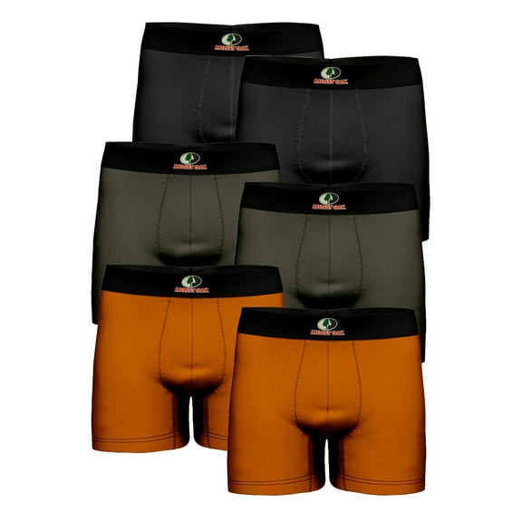 Mossy Oak Men's Boxer Briefs Active Performance Breathable Underwear, Multicolor (6 Per Pack)