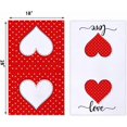 thumbnail image 2 of Love Heart Polka Dot Kitchen Dish Towels, 18 x 26 Inch Seasonal Valentine''s Day Anniversary Weing Decoration Tea Towels for Cooking Baking Set of 2, 2 of 6