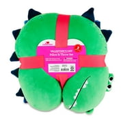 Valentine's Day Green Dinosaur Child's Plush Pillow & Throw Set by Way To Celebrate