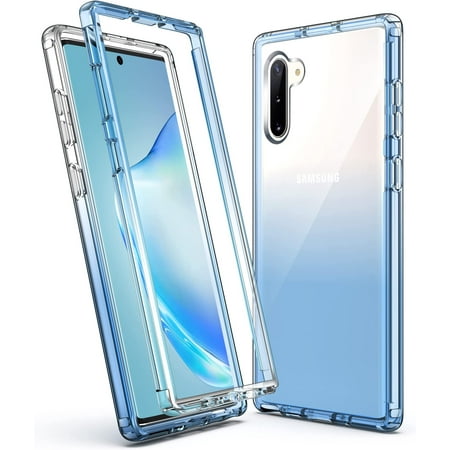 ULAK Samsung Galaxy Note 10 Case, Heavy Duty Shockproof Rugged Sturdy 3 in 1 Phone Case for Samsung Note 10, Clear Blue