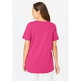 thumbnail image 2 of Woman Within Plus Size Short-Sleeve V-Neck Shirred Tee, 2 of 5