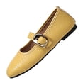 thumbnail image 3 of Lenago Flat Shoes for Women Wide Width Round Toe Walking Shoes Casual Womens Dress Shoes Office Shopping Party Travel Yellow Size-7.5, 3 of 10