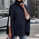 thumbnail image 5 of Gibobby Suéter de Mujer Mujer Otoño Invierno Cuello Poncho Suéter Moda Chunky Knit Cape Wrap Suéteres Jumper Tops (Turquí, M), 5 of 5