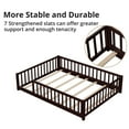 thumbnail image 4 of Full Floor Bed for Kids Toddlers, Multifunctional Montessori Bed Frame with Safety Guardrails and Wood Slats, Without Door, Easy Assemble, Espresso, 4 of 7