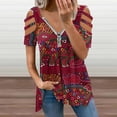 thumbnail image 2 of Mola De Panama Deer Womens Summer V Neck Zipper Top Short Sleeve T Shirt Off Shoulder Top Casual Classy Loose Shirts, 2 of 7